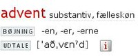 advent, udtale