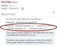 barnløs med rød ramme om eksempler