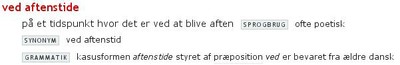 aftenstid, ved aftenstides grammatik aftenstid, ved aftenstides grammatik