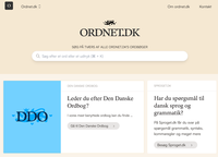 Forsiden af den nye version af ordnet.dk
